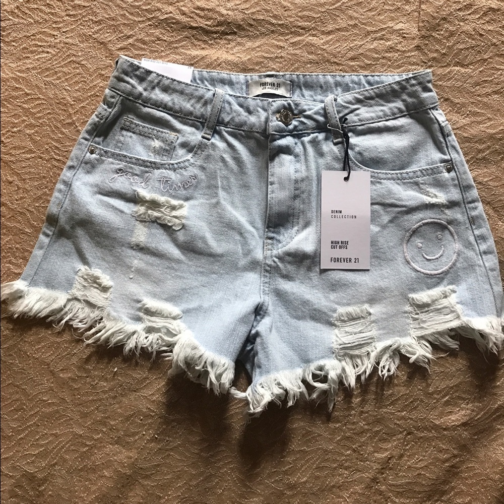Forever 21 Light Blue Jean Shorts